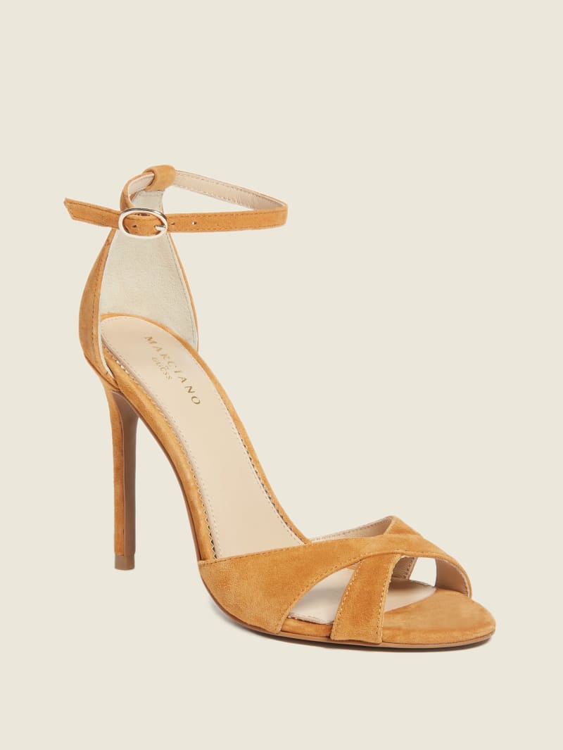 Guess Abiele Leren Stiletto Sandalen Dames Oranje | 8549-FAVWQ