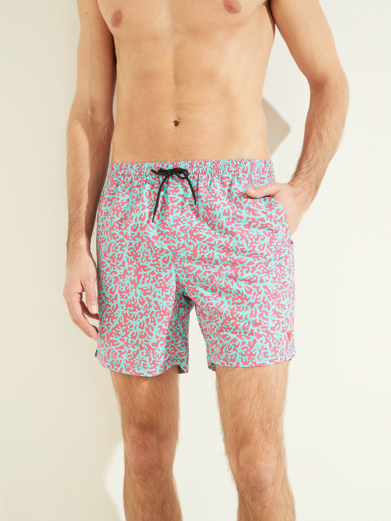 Guess Abstract Swim Trunks Zwemkleding Heren Gekleurd | 2318-UWIFS