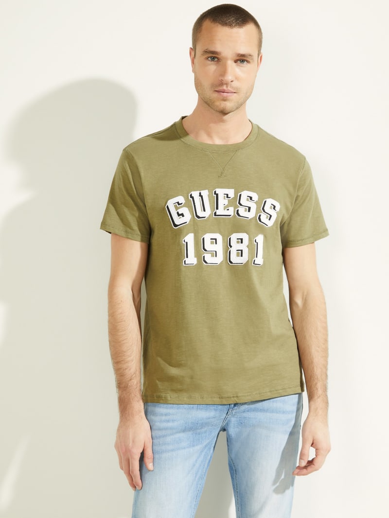 Guess Academy Tee T-shirts Heren Groen | 9032-FSREV