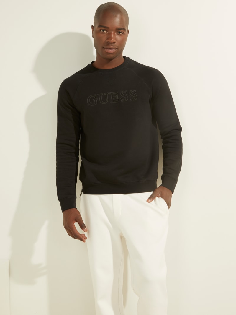 Guess Aldwin Crewneck Sweatshirts Heren Zwart | 5297-YFQAT