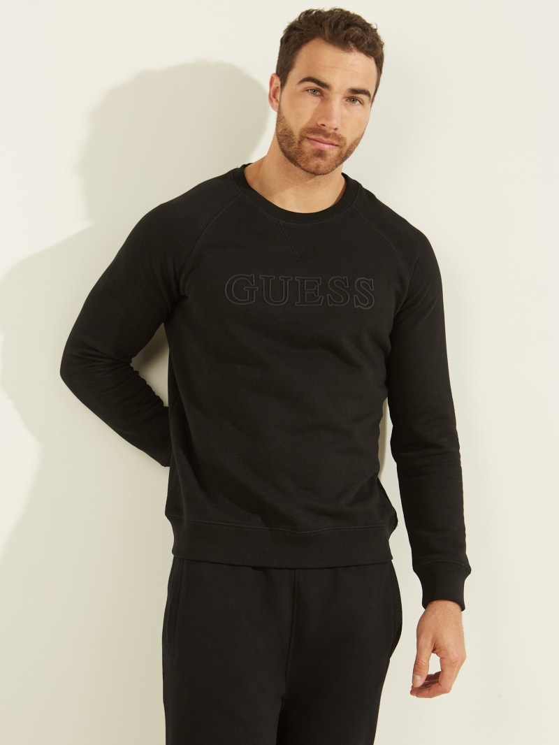 Guess Aldwin Sweatshirts Heren Zwart | 0927-SVCMZ