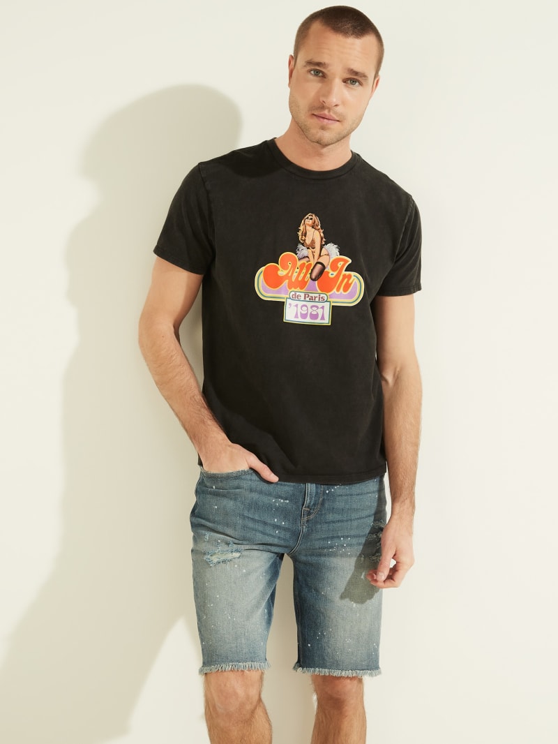 Guess All In Tee T-shirts Heren Zwart | 3726-HCZGM