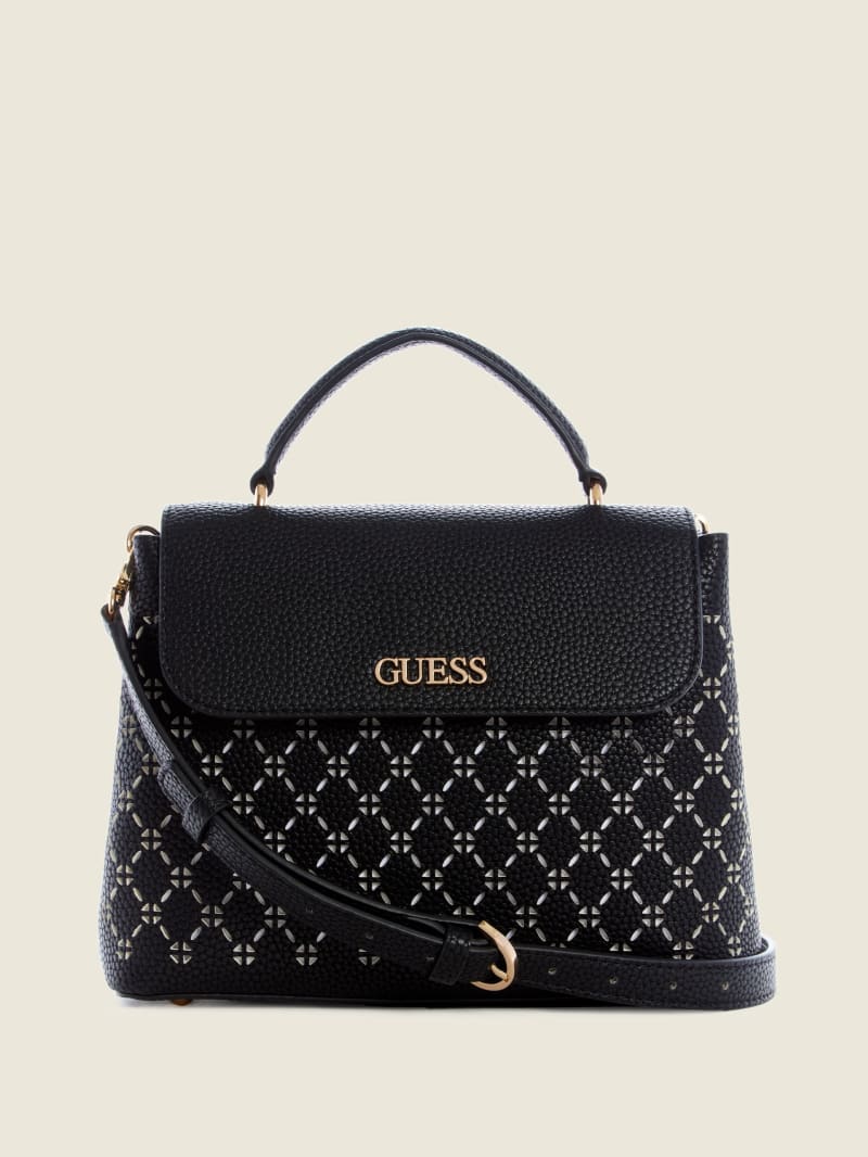 Guess Amara Handle Boekentassen Dames Zwart | 3015-XYTHJ