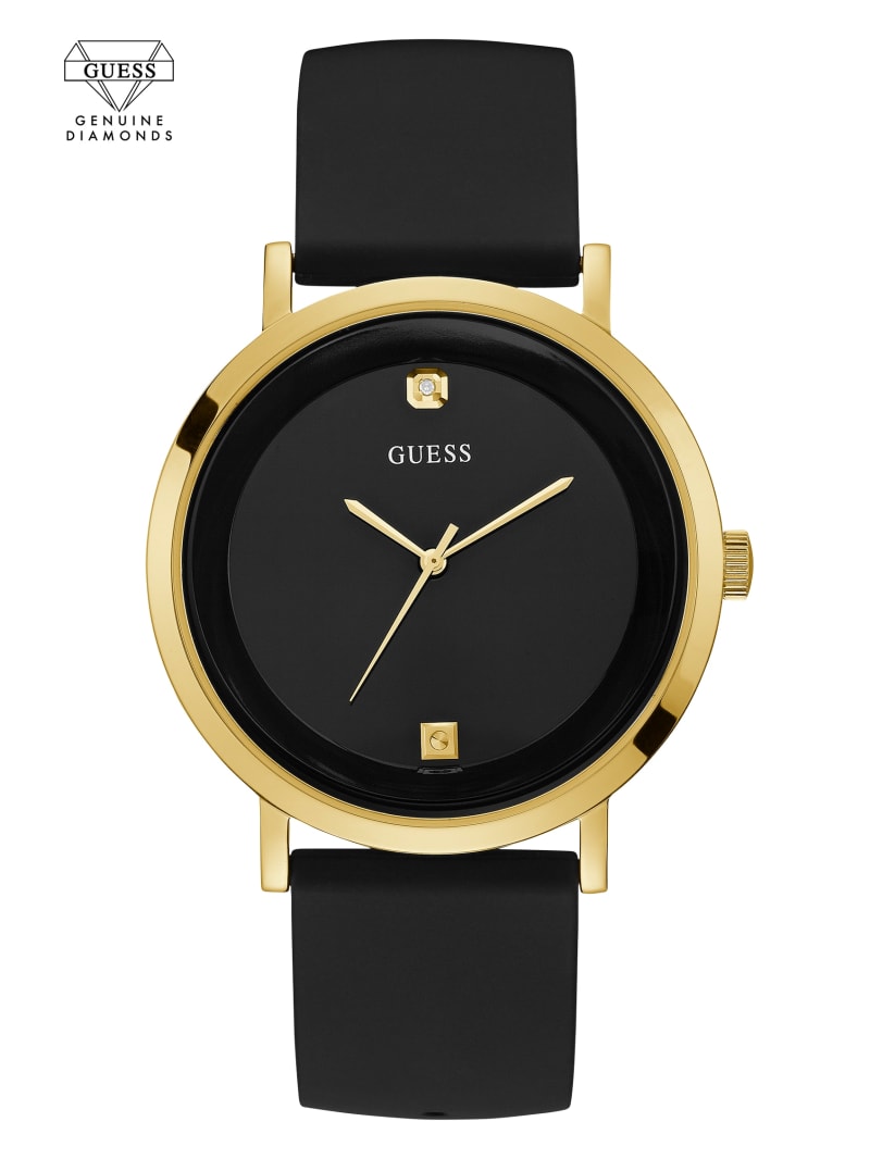 Guess And Gold-Tone Analog Horloge Dames Zwart | 0756-HNCVX