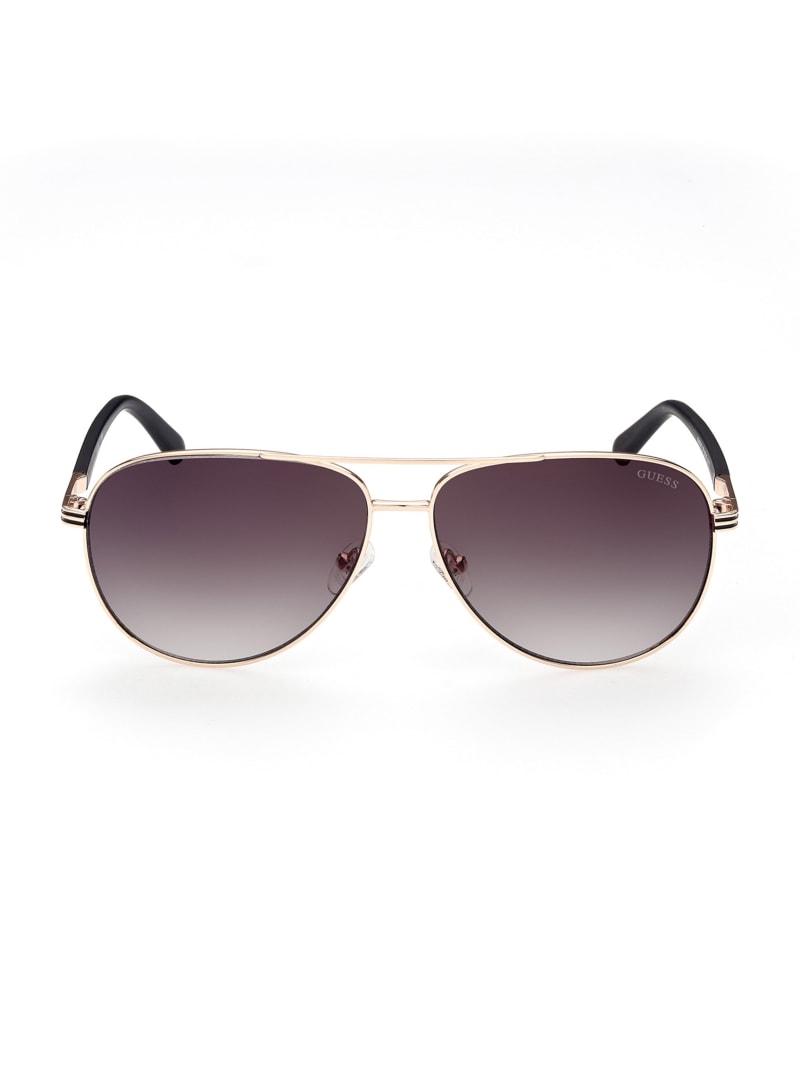 Guess Aviator Metal Zonnebril Heren Roze Goud | 3764-DISYQ