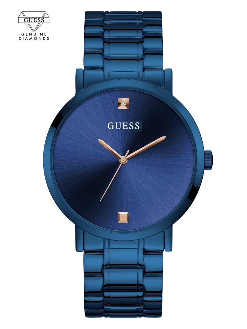 Guess Blue Diamond Analog Horloge Dames Blauw | 0153-OZJPI