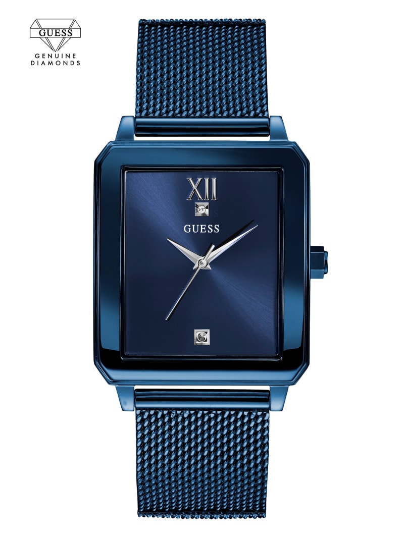 Guess Blue Diamond Rectangular Horloge Dames Blauw | 7504-LEDXM