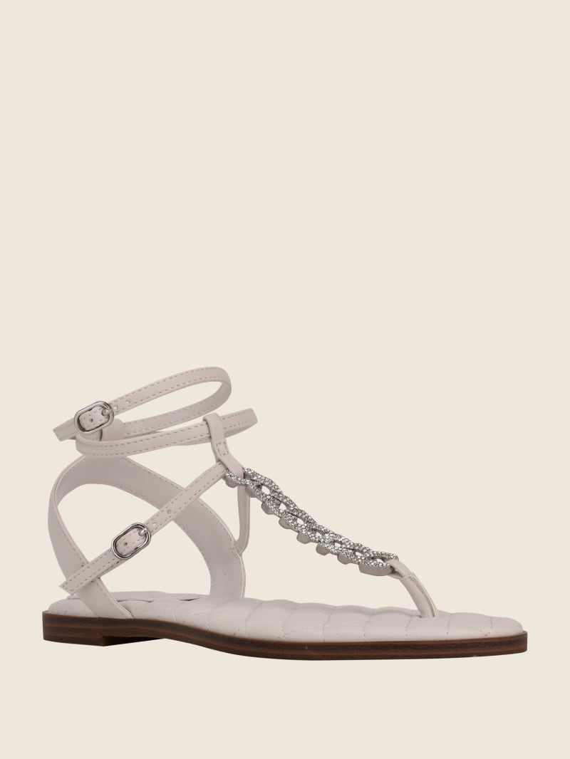 Guess Brighti Chain T-Riemen Sandalen Dames Grijs | 0184-MBCGY