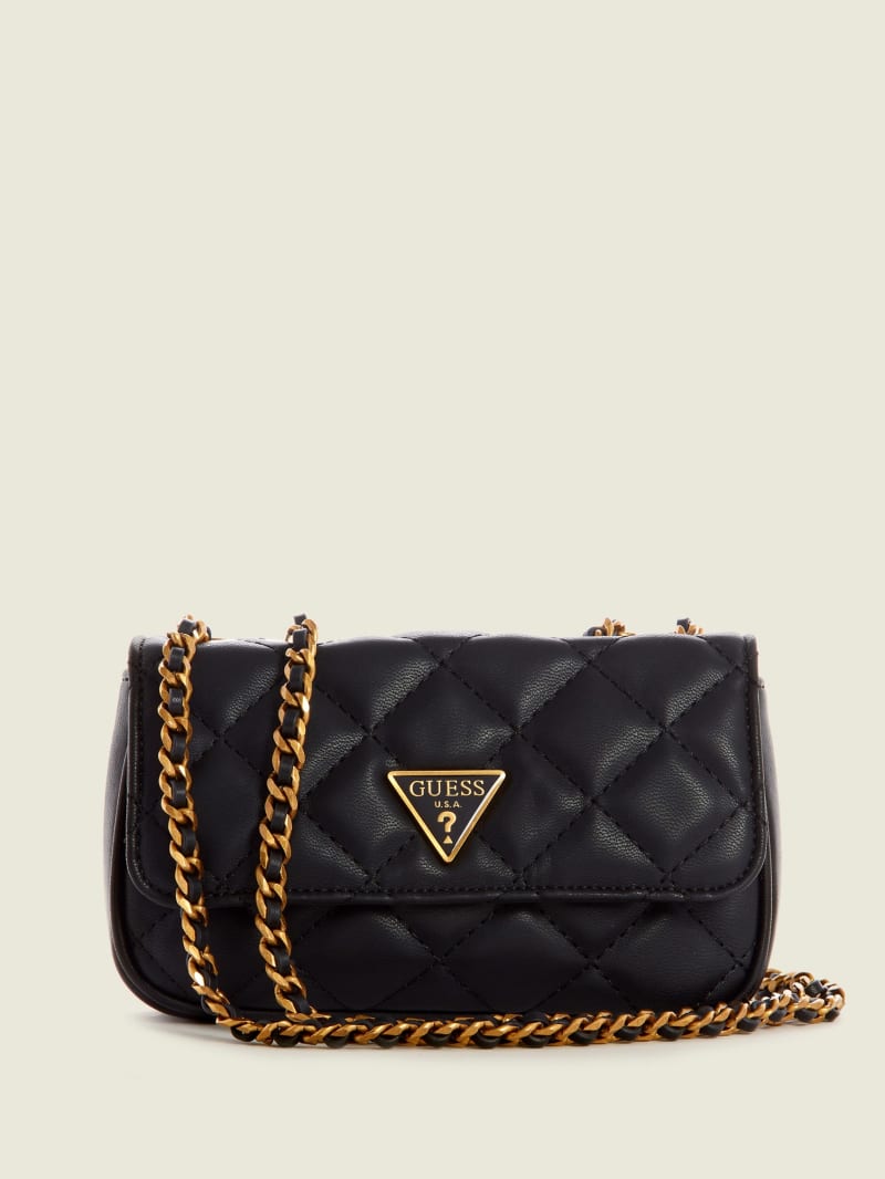 Guess Cessily Quilted Convertible Mini Tassen Dames Zwart | 8671-YWJMP