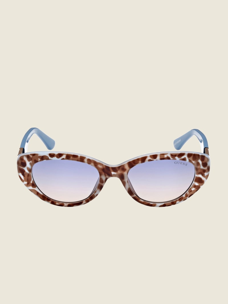 Guess Colored Plastic Cat-Eye Zonnebril Dames Blauw | 1354-ZCUQL