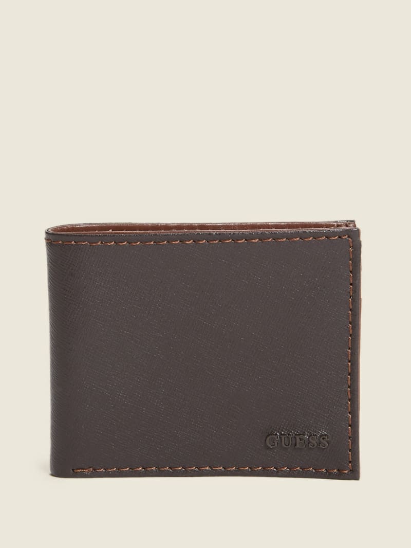 Guess Contrast Stitch Slimfold Tassen Heren Bruin | 6920-FPLQY