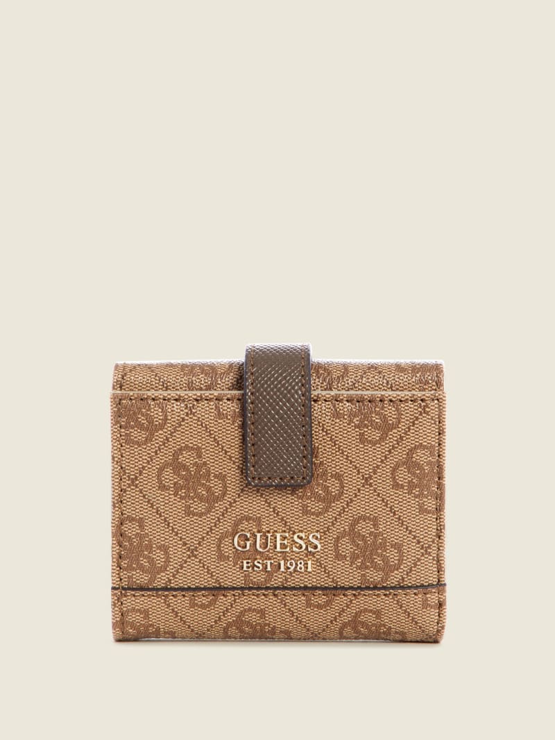 Guess Cordelia Logo Small Trifold Portefeuille Dames Bruin | 4509-ODMCX