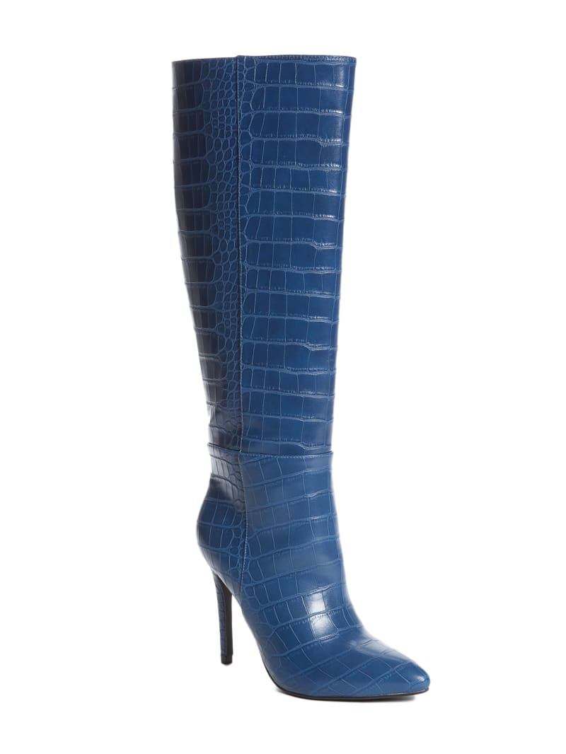 Guess Croc Knee-High Laarzen Dames Blauw | 8465-JQOCL