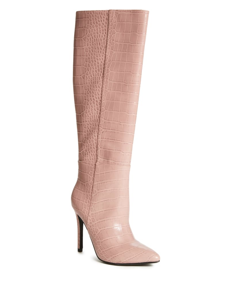 Guess Croc Knee-High Laarzen Dames Roze | 9861-JSERN