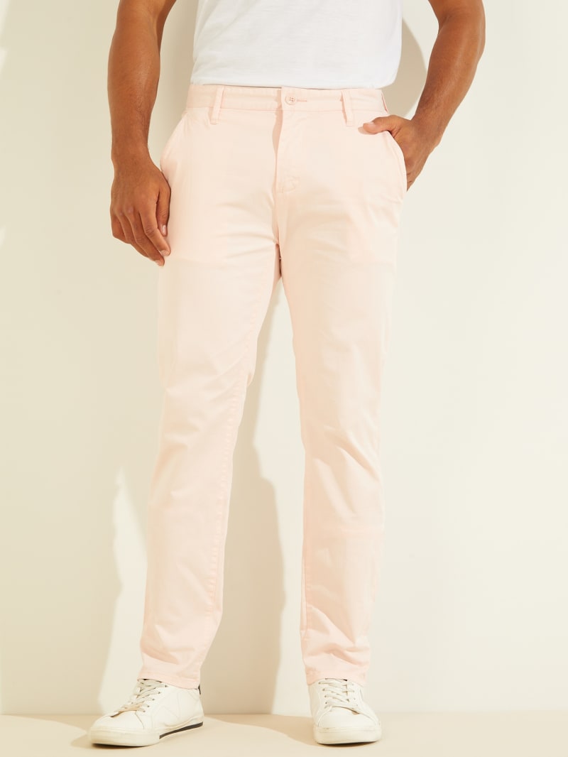 Guess Duke Twill Chinos Broek Heren Roze | 5289-QVDJG