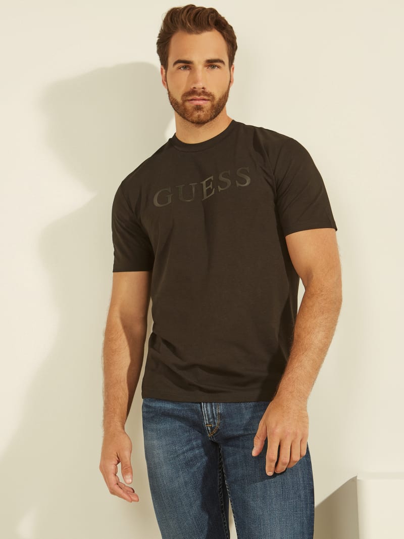 Guess Eco Alphy Tee T-shirts Heren Zwart | 3567-EMPQV