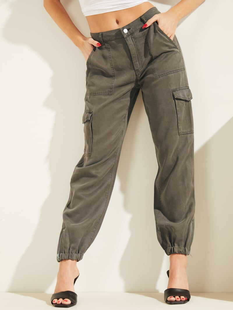 Guess Eco Bowie Cargo Chino Broek Dames Donkergrijs | 4379-KSNYB