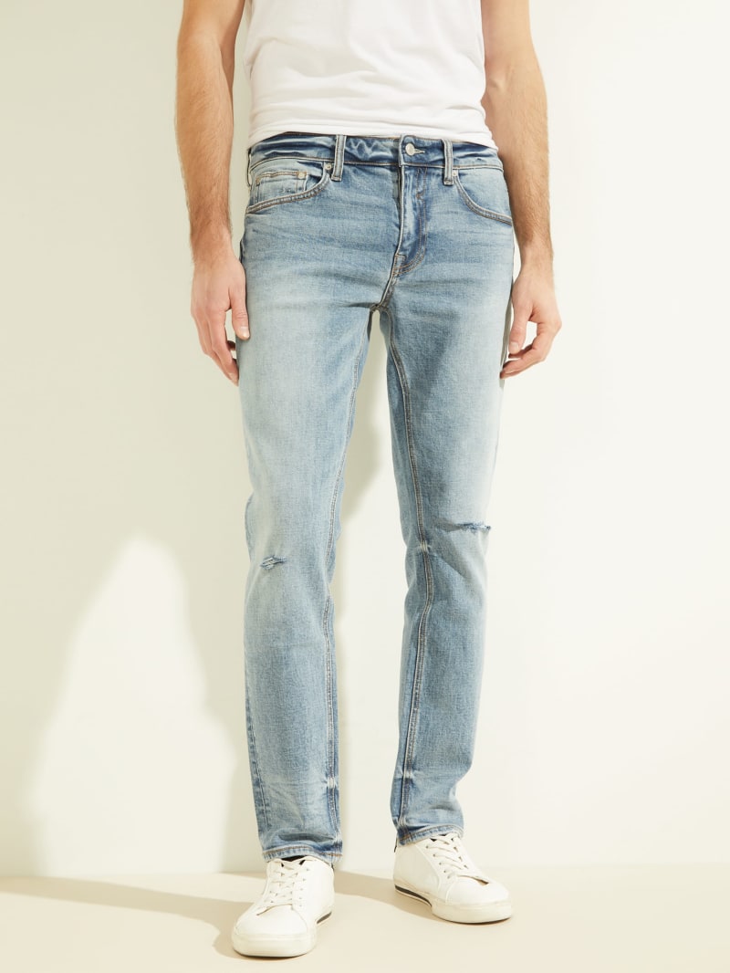 Guess Eco Faded Skinny Broek Heren Blauw | 6902-SLFGM