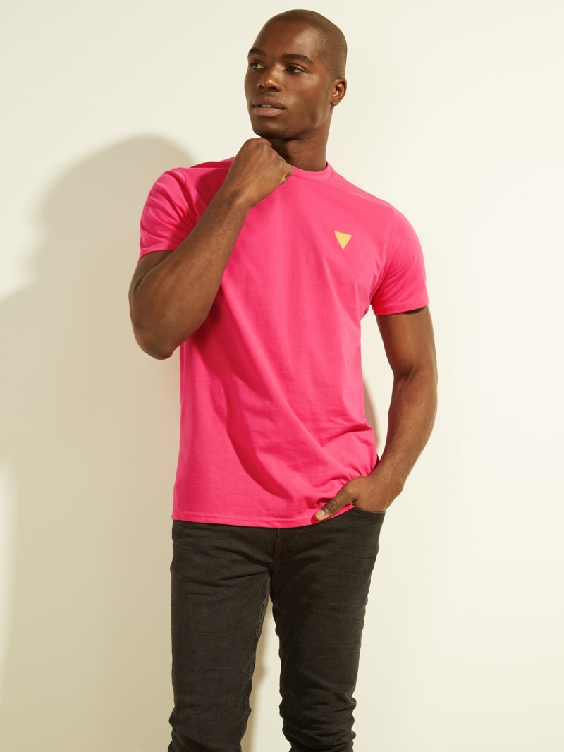 Guess Eco Logo Tee T-shirts Heren Roze | 6358-SOLGR