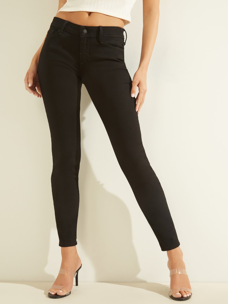 Guess Eco Low-Rise Power Skinny Broek Dames Zwart | 9108-SRVQM