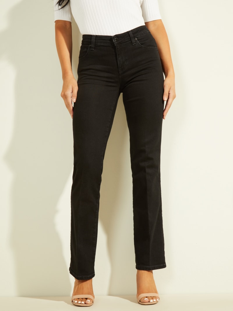 Guess Eco Mid-Rise Sexy Straight Leg Broek Dames Zwart | 8627-VLJHR