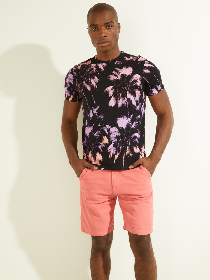 Guess Eco Ombre Palm Print Tee T-shirts Heren Gekleurd | 2815-CXBMR