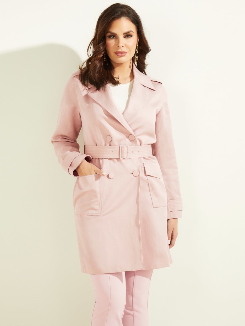 Guess Eco Portland Trench Jassen Dames Roze | 4208-RKOFD