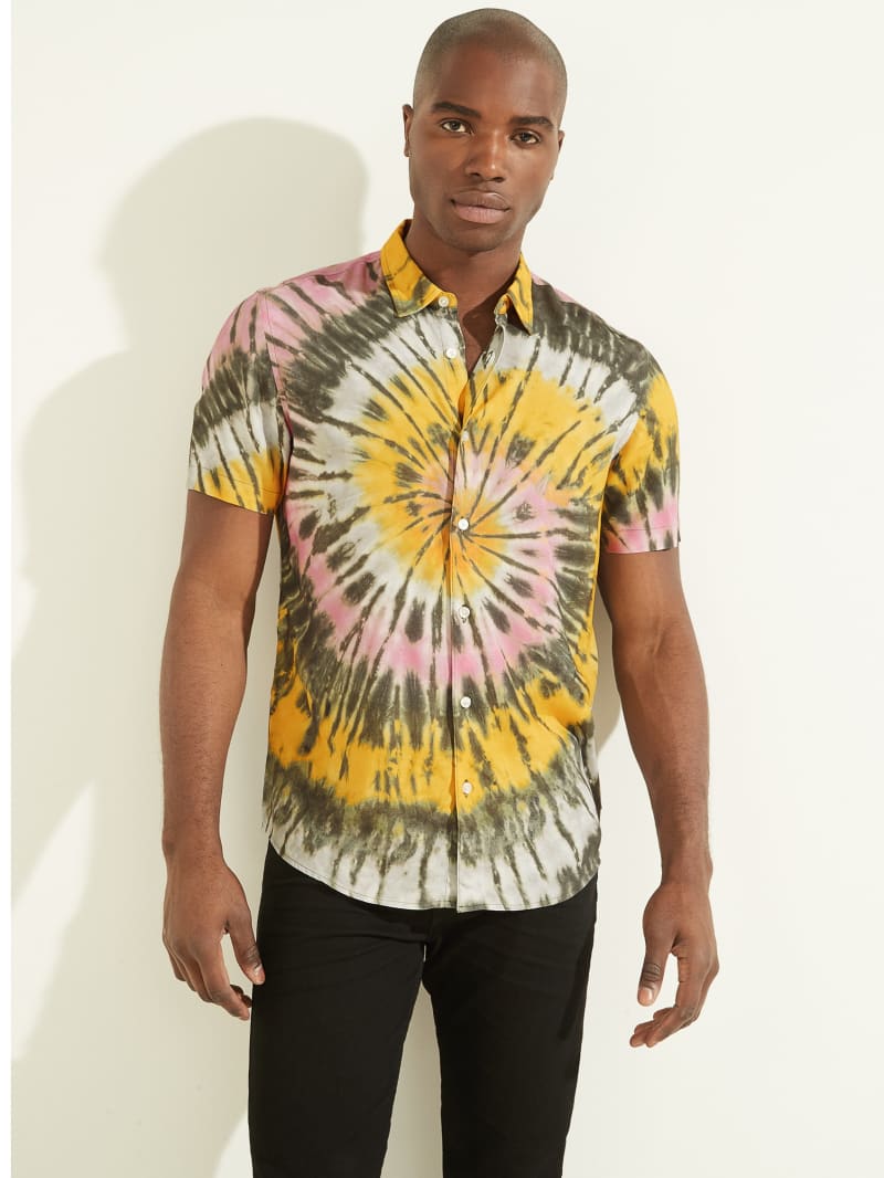 Guess Eco Spiral Tie-Dye Overhemd Heren Gekleurd | 8105-FUJHT