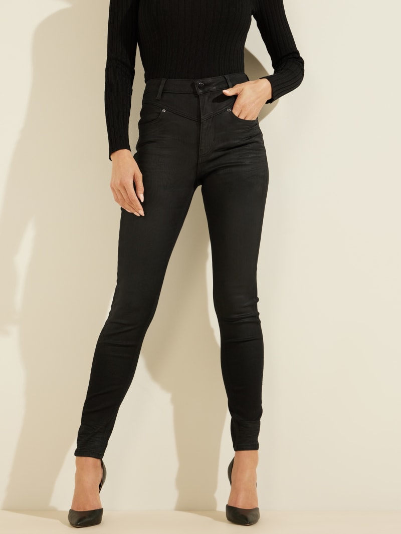 Guess Eco Super High-Rise Skinny Broek Dames Zwart | 2467-FICGQ