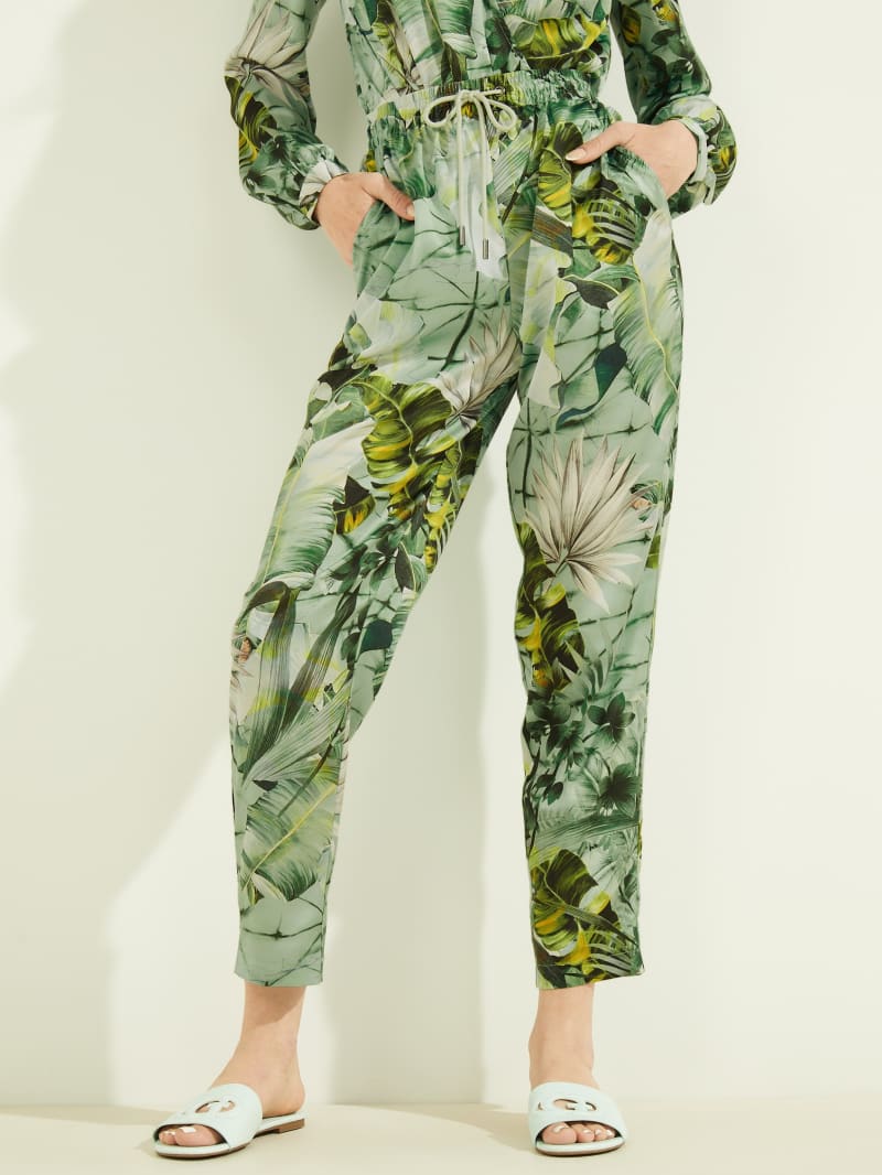 Guess Eco Viola Printeds Broek Dames Groen | 3962-AUPKM