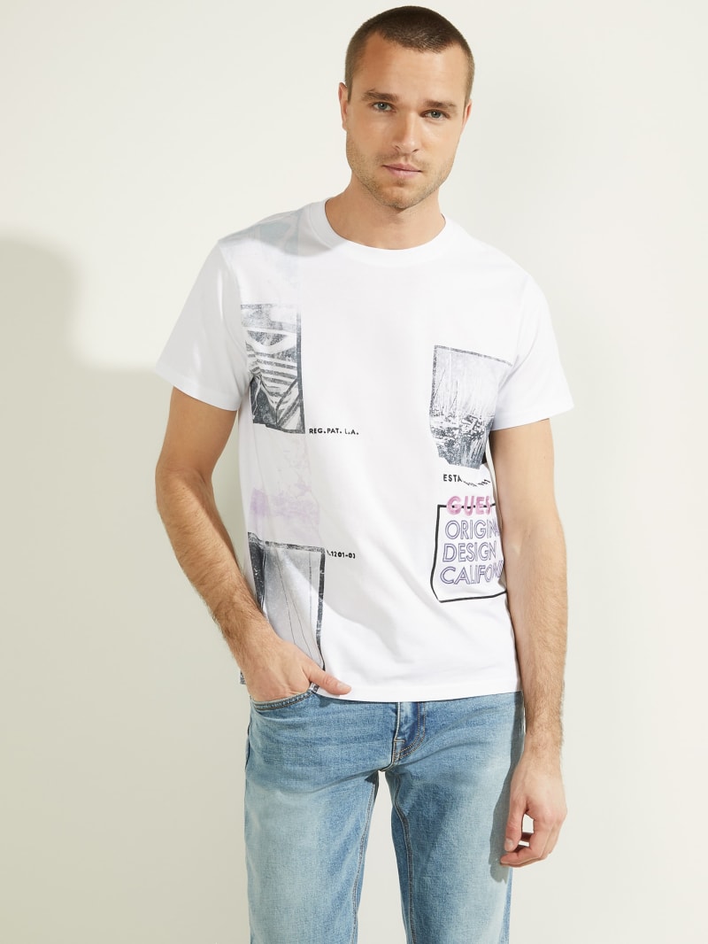 Guess Eco Waxy Tee T-shirts Heren Wit | 5087-FLHQX