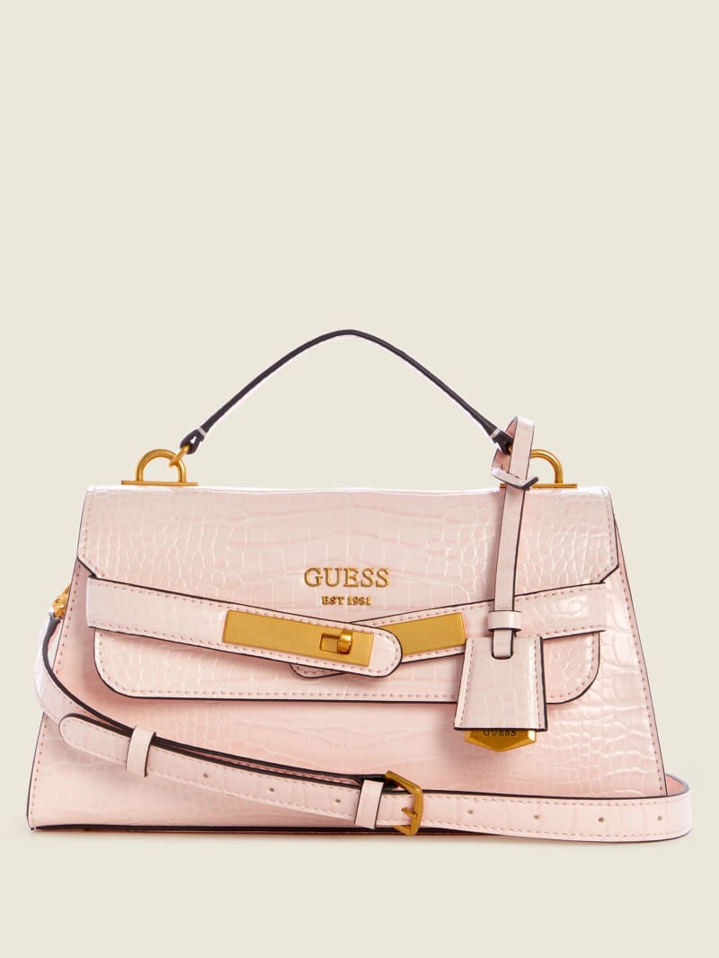 Guess Enisa-Handle Flap Boekentassen Dames Roze | 8597-NIQPV