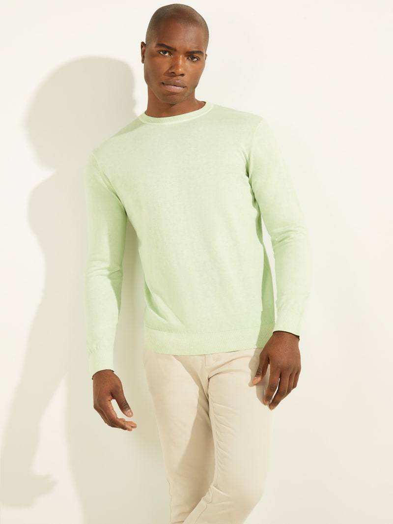 Guess Essential Crewneck Truien Heren Mintgroen | 2910-OGKMQ