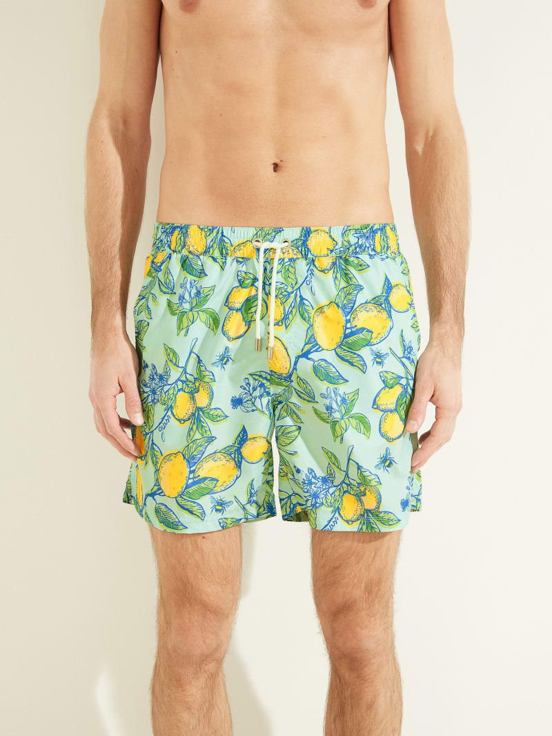 Guess Fruit Woven Swim Trunks Zwemkleding Heren Citroen | 8127-WSDVY