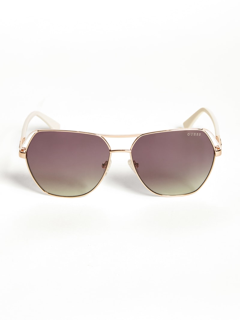 Guess Geometric Aviator Zonnebril Dames Goud | 7295-ZCYDU