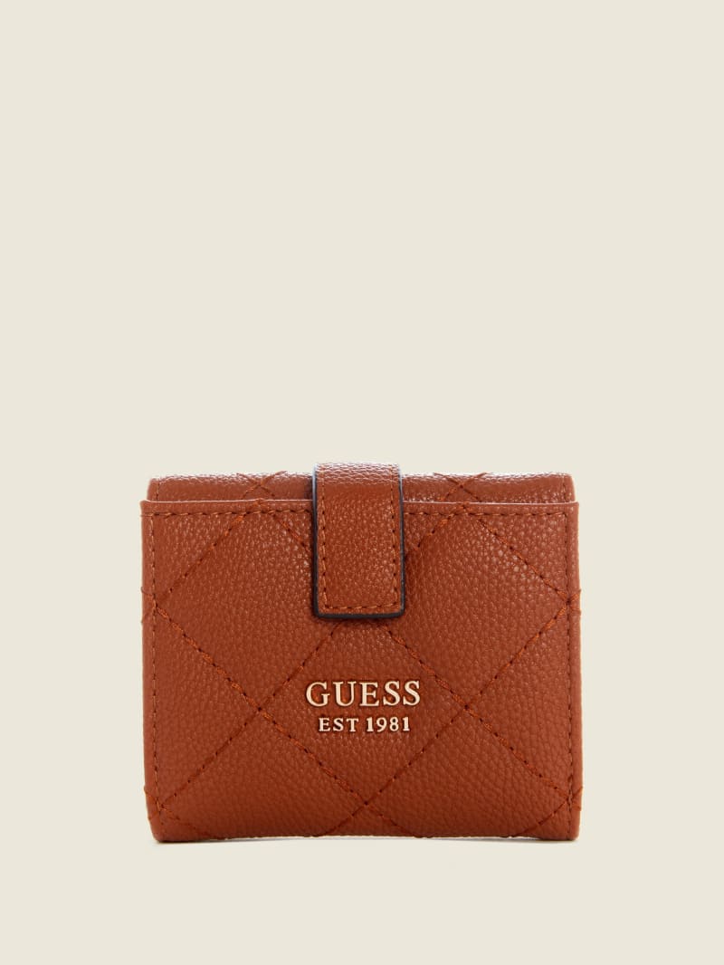 Guess Gillian Petite Trifold Portefeuille Dames Bruin | 4350-UACLH