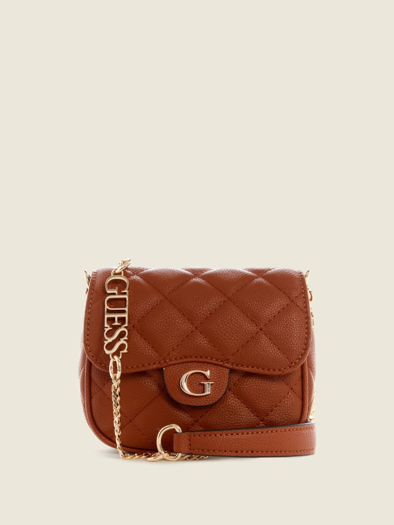 Guess Gillian Quilted Flap Crossbodytassen Dames Bruin | 5670-ONZEU