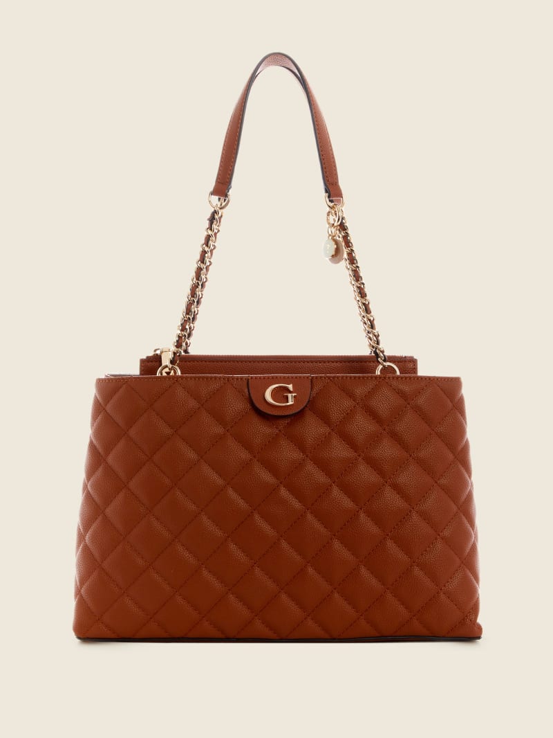 Guess Gillian Quilted High Society Boekentassen Dames Bruin | 2160-WSXQL