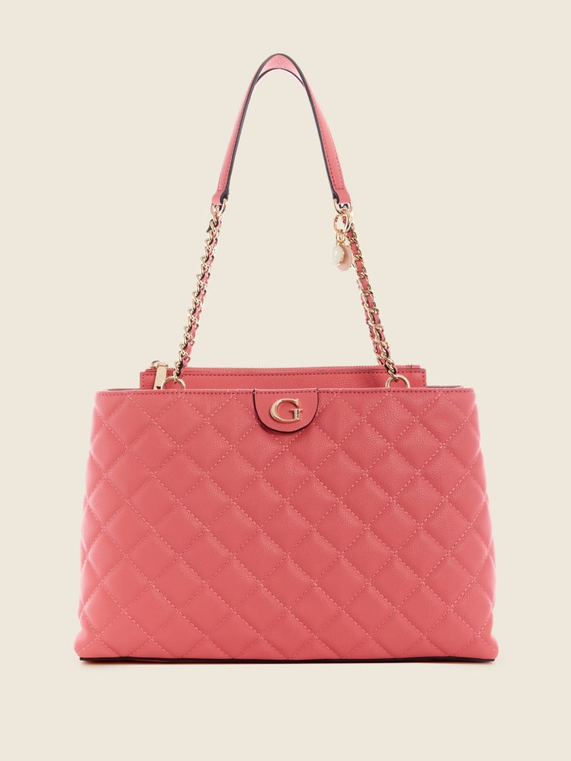 Guess Gillian Quilted High Society Boekentassen Dames Abrikoos | 2405-ZWJKD