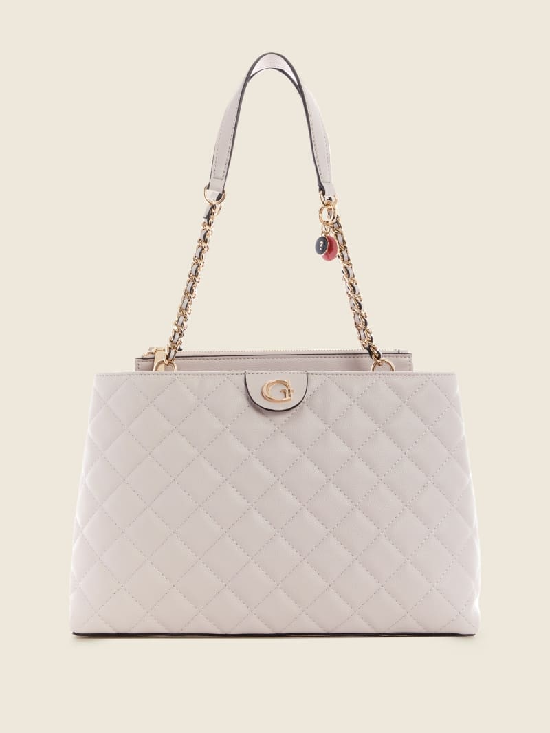 Guess Gillian Quilted High Society Boekentassen Dames Grijs | 9678-YTHDU