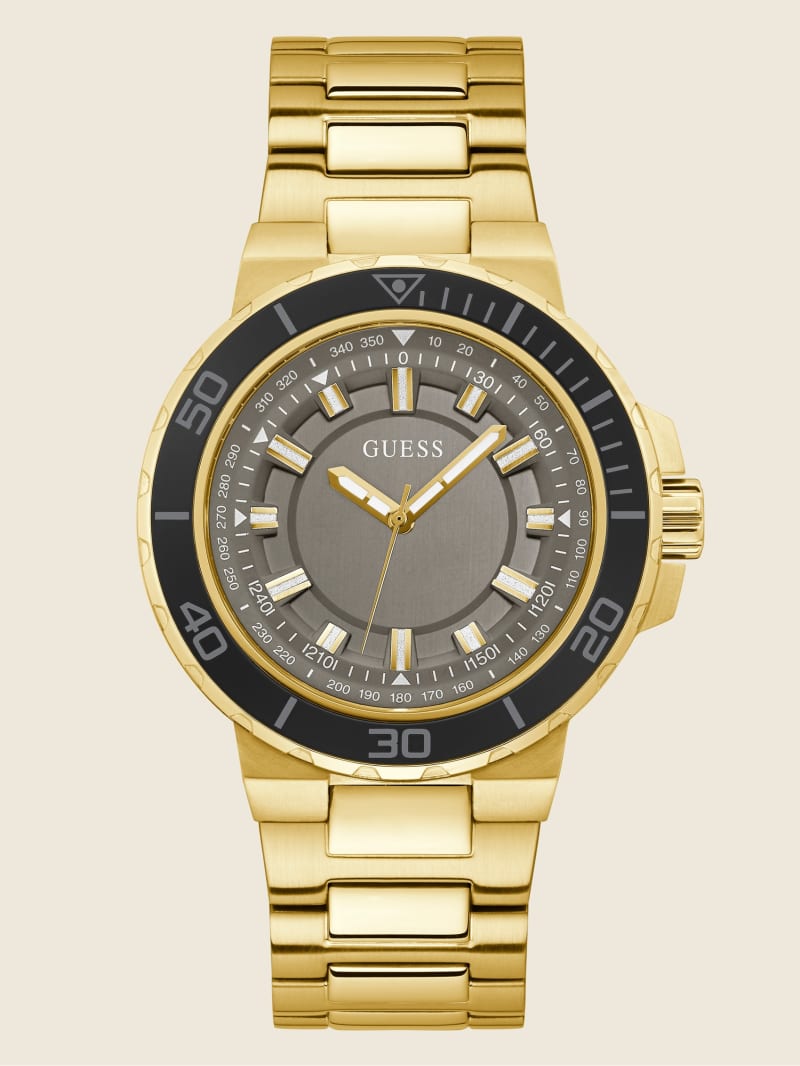 Guess Gold-Tone Aluminum Analog Horloge Heren Goud | 0475-EKWDU