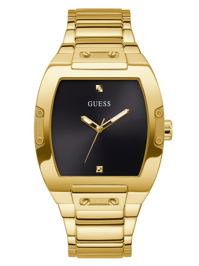 Guess Gold-Tone Barrel Analog Horloge Heren Goud | 0582-XOKDT