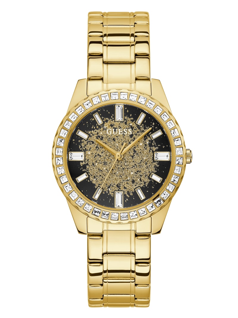 Guess Gold-Tone Crystal Analog Horloge Dames Goud | 2091-YAZOQ