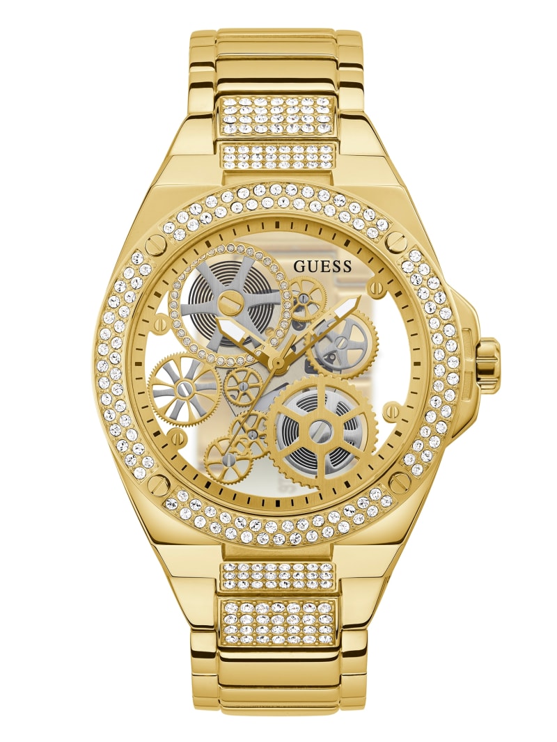 Guess Gold-Tone Exposed Dial Analog Horloge Heren Goud | 1045-OXBEL