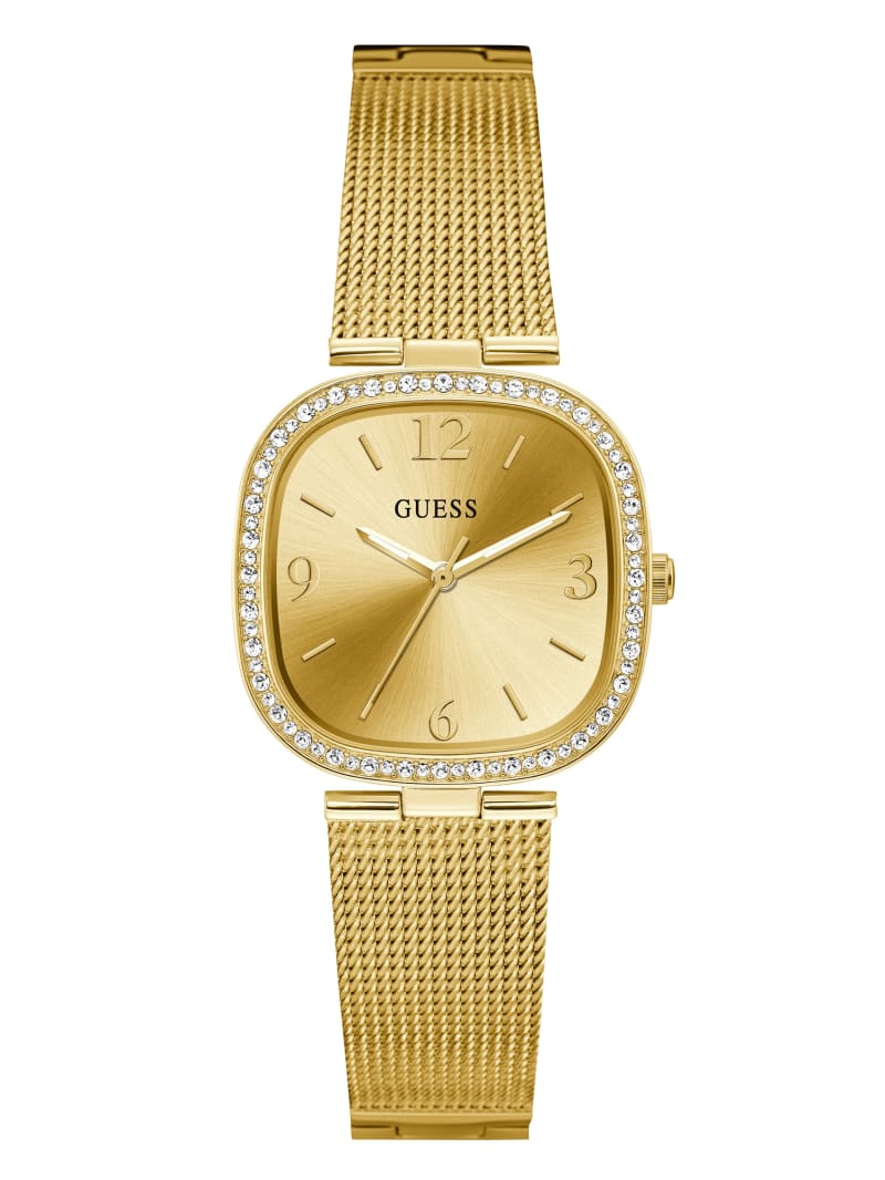 Guess Gold-Tone Mesh Analog Horloge Dames Goud | 9136-HFAME