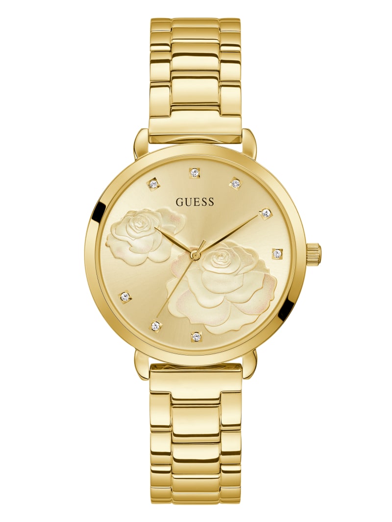 Guess Gold-Tone Rose Analog Horloge Dames Goud | 2973-IQJCT