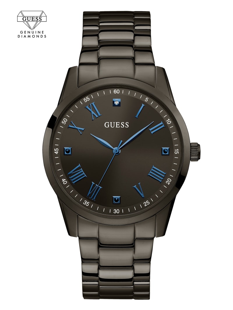 Guess Gunmetal And Blue Analog Horloge Heren Zwart | 7134-YPHZW