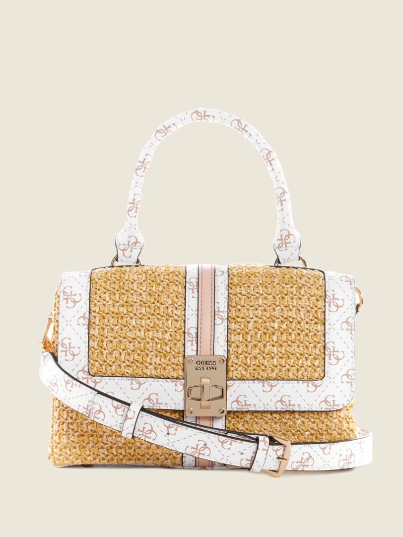 Guess Kasinta Raffia-Handle Boekentassen Dames Beige | 5892-TRZWN