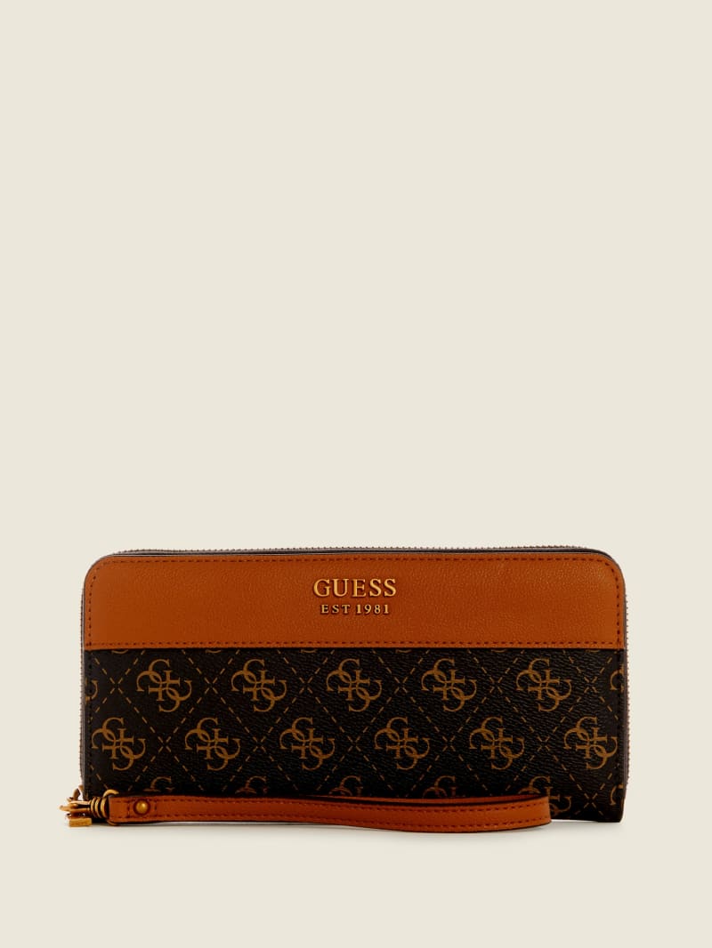 Guess Katey Zip-Around Portefeuille Dames Bruin | 2403-AOEVS