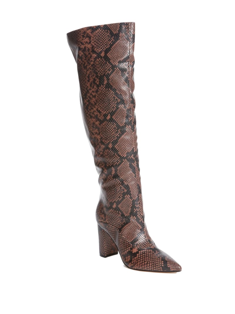 Guess Ladie Snake Laarzen Dames Bruin | 2139-AVMFE